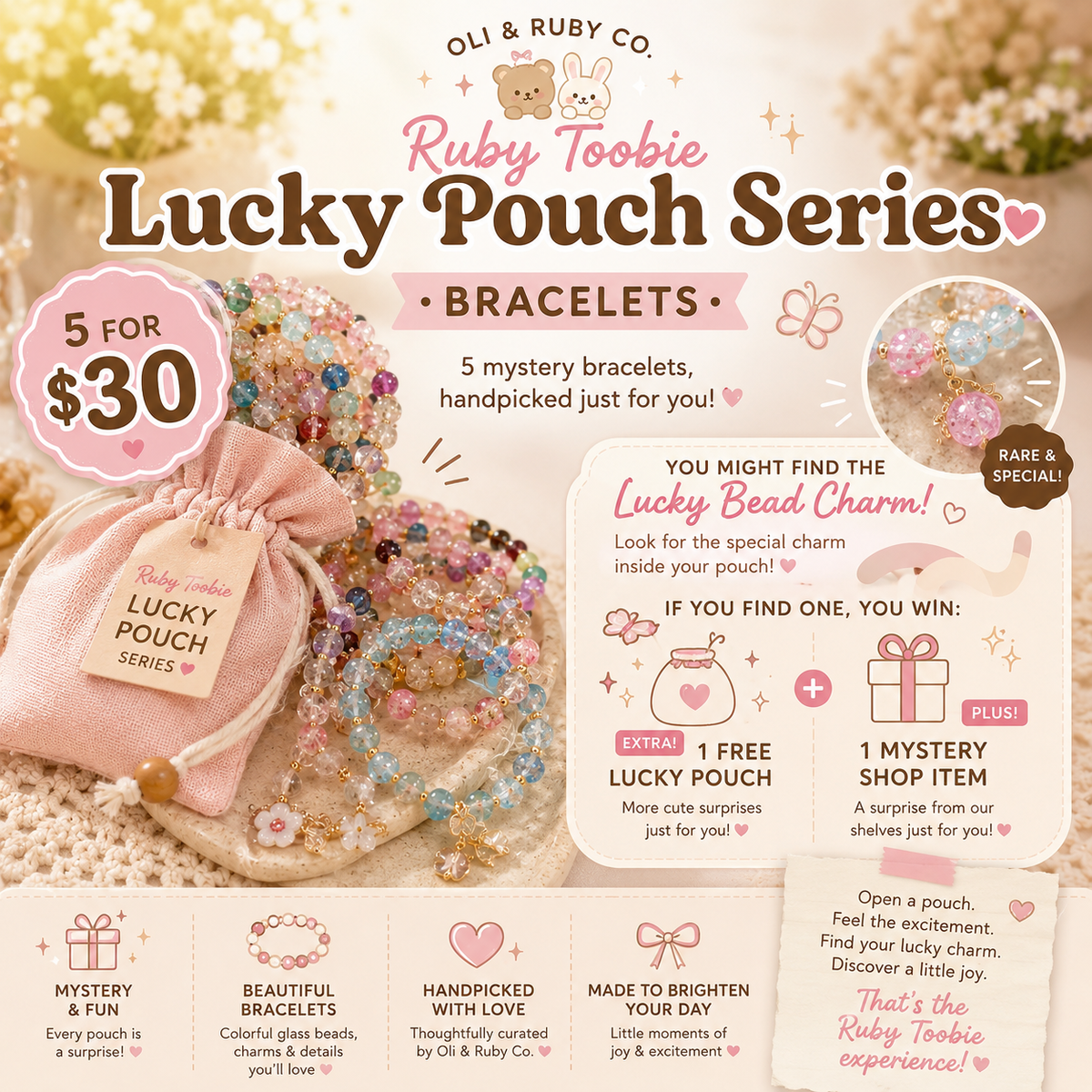 Ruby Toobie Lucky Pouch Series - Bracelets